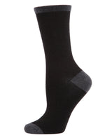 Tipped Flat Knit Cashmere Crew