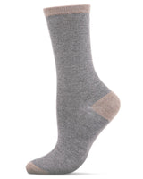 Tipped Flat Knit Cashmere Crew