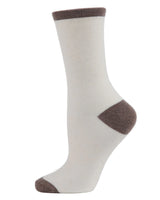 Tipped Flat Knit Cashmere Crew