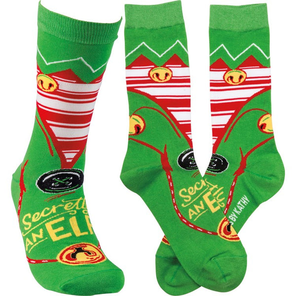 Secretly an Elf Crew Sock