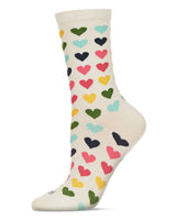 Multicolored Hearts Bamboo Crew