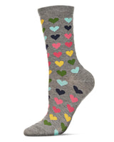 Multicolored Hearts Bamboo Crew