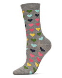 Multicolored Hearts Bamboo Crew