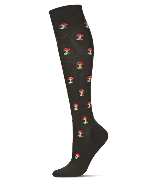 Mushroom Bamboo Graduated Compression Knee High Sock