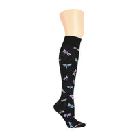 Tossed Dragonfly Knee High Compression Socks