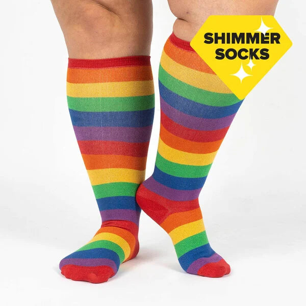 March with Pride Stretch-It Wide Calf Knee High Socks