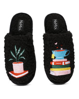 Book Club Plush Hard Bottom Slippers