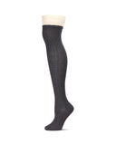 Lace Top Quatrefoil Cable Knit Over The Knee Sock