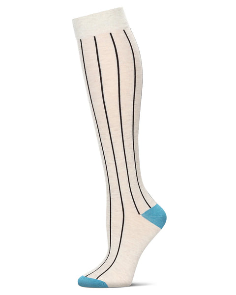 Hot Pinstripe Cotton Blend Knee High