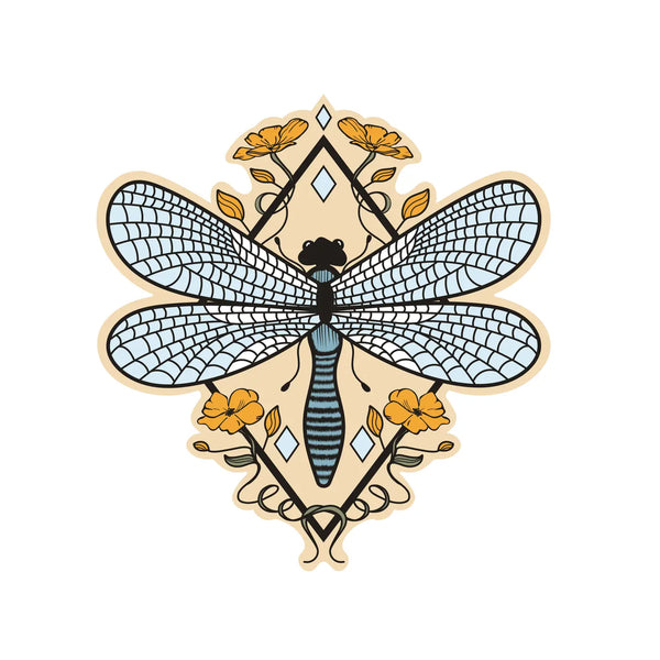 Floral Dragonfly Sticker