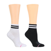 Varsity Stripe Quarter Crew Compression Socks 2-Pack