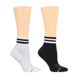 Varsity Stripe Quarter Crew Compression Socks 2-Pack
