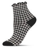 Gingham Cotton Blend Ruffle Cuff Anklet