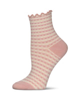 Gingham Cotton Blend Ruffle Cuff Anklet