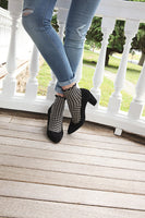 Gingham Cotton Blend Ruffle Cuff Anklet