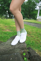 Gingham Cotton Blend Ruffle Cuff Anklet