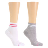 Varied Varsity Ribbed Cuff Quarter Crew Compression Socks 2-Pack