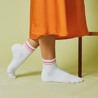 Varied Varsity Ribbed Cuff Quarter Crew Compression Socks 2-Pack