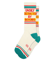 Easily Distracted By Boobs Unisex Gym Crew Socks