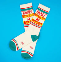 Easily Distracted By Boobs Unisex Gym Crew Socks