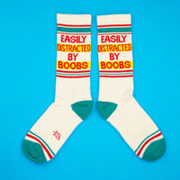 Easily Distracted By Boobs Unisex Gym Crew Socks