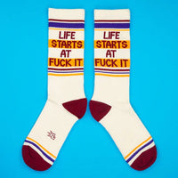 Life Starts At Fuck It Unisex Gym Crew Socks