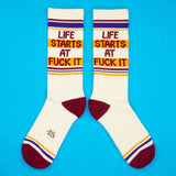 Life Starts At Fuck It Unisex Gym Crew Socks