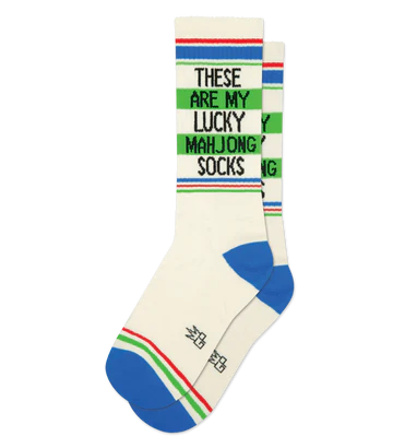 These Are My Lucky Mahjong Socks Unisex Gym Crew Socks
