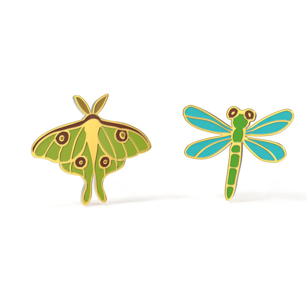 Dragonfly & Luna Moth Earrings