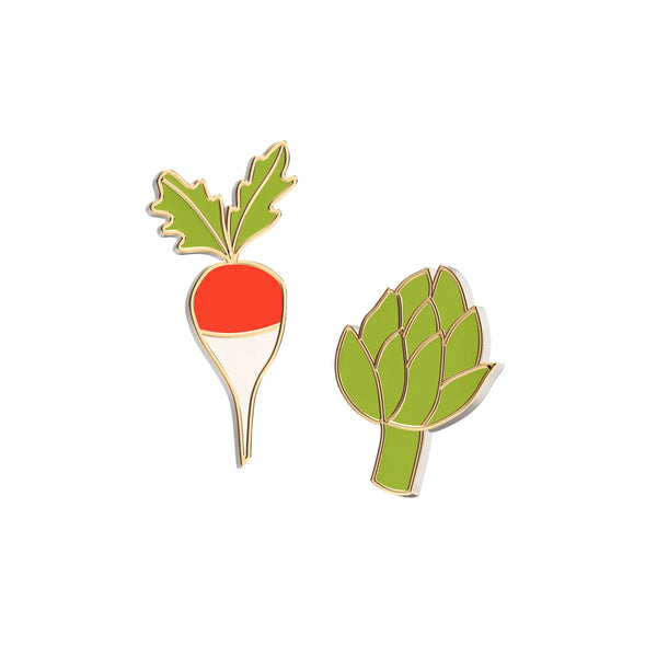 Radish & Artichoke Earrings