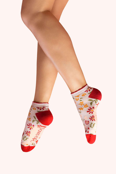 Wild Flowers Bamboo Ankle Sock