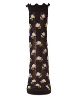 Ditsy Floral Cotton-Rich Mini-Net Ruffle-Edge Ankle Sock