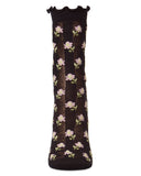 Ditsy Floral Cotton-Rich Mini-Net Ruffle-Edge Ankle Sock