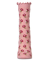 Ditsy Floral Cotton-Rich Mini-Net Ruffle-Edge Ankle Sock