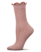 Ruffle Pointelle Crew