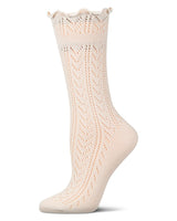 Ruffle Pointelle Crew