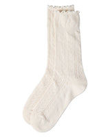 Ruffle Pointelle Crew