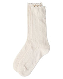 Ruffle Pointelle Crew