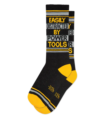 Easily Distracted By Power Tools Unisex Gym Crew Socks