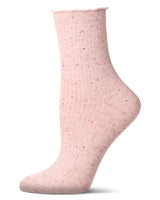 Vintage Ribbed Multi-Flecked Lettuce Edge Crew