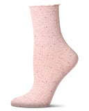 Vintage Ribbed Multi-Flecked Lettuce Edge Crew