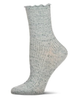 Vintage Ribbed Multi-Flecked Lettuce Edge Crew