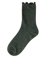 Vintage Ribbed Multi-Flecked Lettuce Edge Crew