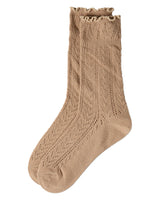 Ruffle Pointelle Crew