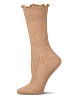 Ruffle Pointelle Crew