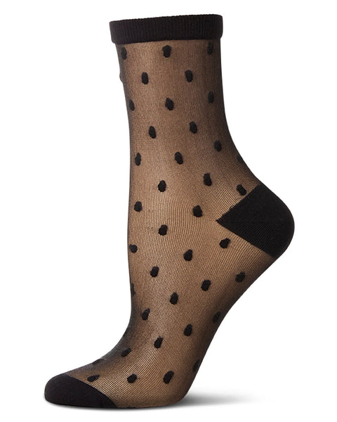 Sheer All-Over Polka Dot Ankle Sock