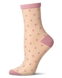 Sheer All-Over Polka Dot Ankle Sock