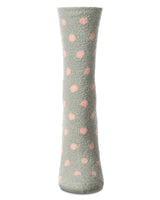 Polka Dot Non-Skid Lavender Infused Cozy Spa Crew Sock