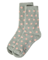 Polka Dot Non-Skid Lavender Infused Cozy Spa Crew Sock