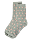 Polka Dot Non-Skid Lavender Infused Cozy Spa Crew Sock